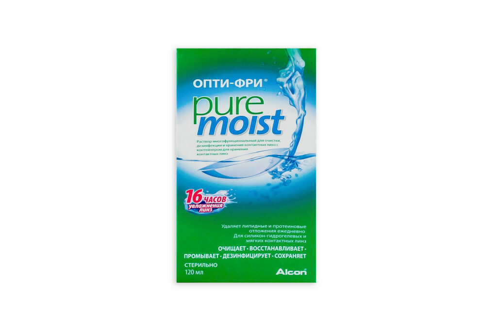 Средство ухода Pаствор Опти-Фри Pure Moist 120 мл.