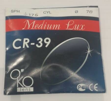 Линза очковая стигматическая -0,75 d70 i1,49 полимерная CR-39 PRC