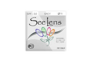 Линза очковая стигматическая +3 d61-65 i1,56 полимерная фотох. Grey SeeLens CR-39 HMC Huaming Optical Co. Ltd